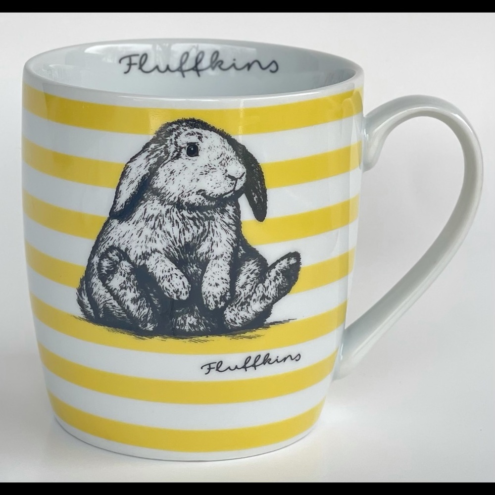 Fluffkins bunny coffee cup mug by Stanford Hill Pottery